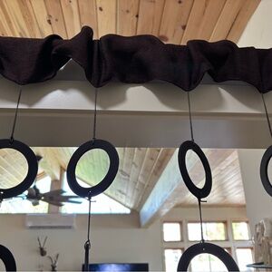 Decorative boho wood circle curtain panel